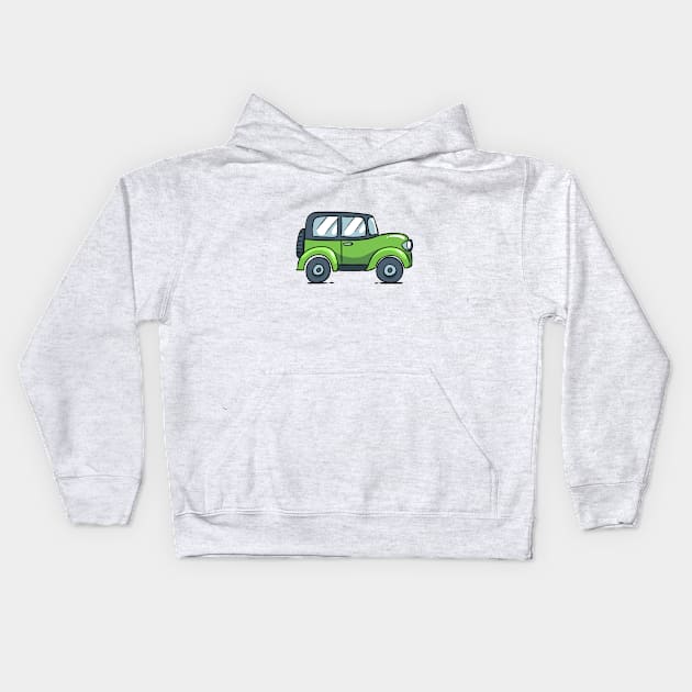 Cartoon Car / Jeep Kids Hoodie by Little Painters